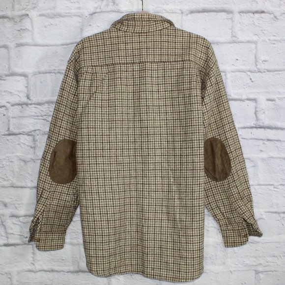 Vintage! Pendleton Wool Elbow Patch Flannel Button-Down Shirt Size XL - Picture 5 of 9